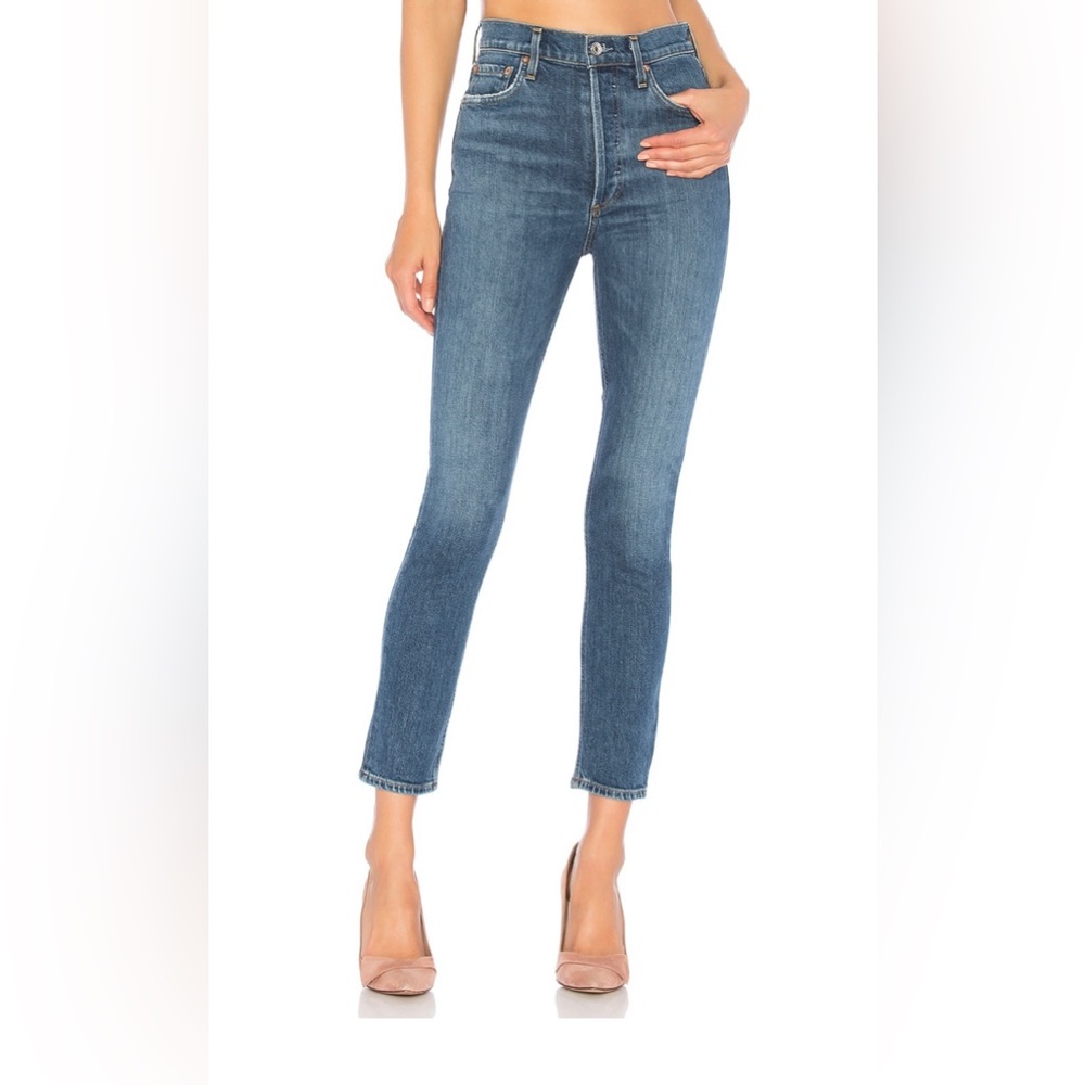 AGOLDE Roxanne Super High Rise Skinny Fit denim